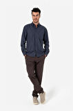 BROTHERS ERKEK COMFORT FIT UZUN KOL TEK CEPLİ FLANEL GÖMLEK HUN LS LACİVERT B01.242.529