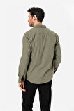 BROTHERS ERKEK COMFORT FIT UZUN KOL TEK CEPLİ FLANEL GÖMLEK HUN LS ZEYTİN YEŞİLİ B01.242.529