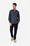 BROTHERS ERKEK COMFORT FIT UZUN KOL TEK CEPLİ FLANEL GÖMLEK HUN LS LACİVERT-BEYAZ B01.242.529