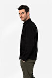 BROTHERS ERKEK COMFORT FIT BASIC UZUN KOL TEK CEPLİ YIKAMALI GABARDİNGÖMLEK KANSAS LS SİYAH B01.242.427