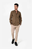 BROTHERS ERKEK COMFORT FIT BASIC UZUN KOL TEK CEPLİ YIKAMALI GABARDİNGÖMLEK KANSAS LS ZEYTİN YEŞİLİ B01.242.427