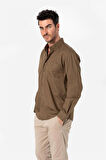 BROTHERS ERKEK COMFORT FIT BASIC UZUN KOL TEK CEPLİ YIKAMALI GABARDİNGÖMLEK KANSAS LS ZEYTİN YEŞİLİ B01.242.427