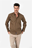 BROTHERS ERKEK COMFORT FIT BASIC UZUN KOL TEK CEPLİ YIKAMALI GABARDİNGÖMLEK KANSAS LS ZEYTİN YEŞİLİ B01.242.427