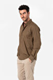 BROTHERS ERKEK COMFORT FIT BASIC UZUN KOL TEK CEPLİ YIKAMALI GABARDİNGÖMLEK KANSAS LS ZEYTİN YEŞİLİ B01.242.427
