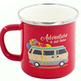 Retro Emaye Kupa Bardak Adventure 330 cc (Kırmızı)