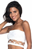 Emay 4050 Double Örgü Straplez Korse Beyaz