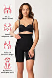 Siyah 2814 Double Yüksek Bel Boxer Lazer Korse