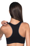 Kadın Siyah Double Seamless Sporcu Toparlayıcı Sütyen
