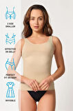 5025 Kadın Seamless Kalın Askılı Atlet Korse Ten