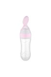 Katlı Toz Mama Kabı Pembe + Sıkmalı Kaşık Pembe 90 ML - Özel Koruyucu Kapaklı