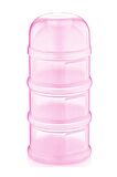 Katlı Toz Mama Kabı Pembe + Sıkmalı Kaşık Pembe 90 ML - Özel Koruyucu Kapaklı