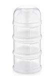 Katlı Toz Mama Kabı Beyaz + Sıkmalı Kaşık Gri 90 Ml - Özel Koruyucu Kapaklı