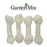 Gardenmix Beyaz Düğümlü Deri Kemik 5-5,5” (4'Lü Pa
