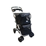 Tommy İki Katlı Kedi Köpek Puseti Siyah Max 10+10 Kg  (85x51x100cm)