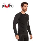 Puhu PUH012 Termal Erkek Siyah  Üst İçlik