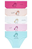 Kız Çocuk 5'li Paket Renkli Slip Külot - Unicorn -