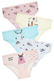 Kız Çocuk 5'li Paket Renkli Slip Külot