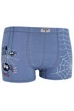 Erkek Çocuk Örümcek Desenli Boxer 5 Li Paket Karışık Renk Baskılı Boxer Byo2494