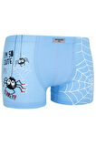 Erkek Çocuk Örümcek Desenli Boxer 5 Li Paket Karışık Renk Baskılı Boxer Byo2494