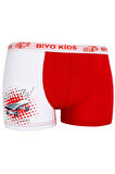 Erkek Çocuk Beyaz Baskılı Boxer 5'li Paket