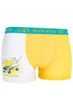 Erkek Çocuk Beyaz Baskılı Boxer 5'li Paket