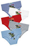 Erkek Çocuk 5'li Paket Renkli Slip Külot - Dinazor -