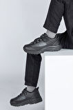 29195 Cırtlı Full Siyah Üniseks Çocuk Sneaker Günlük Spor Ayakkabı