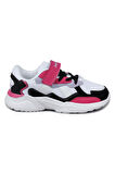 Jump 29189 Çocuk Unisex Sneaker Spor Ayakkabı Beyaz - Siyah - Fuşya