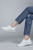 Jump 29920 Kadın Bağcıksız Sneaker Ayakkabı Beyaz