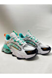 Jump 30906 Kadın Aırtube Taban Sneaker Ayakkabı Beyaz - Mavi