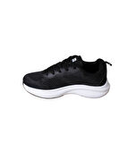 JUMP Kadın Beyaz Siyah Fileli Memory Taban Sneaker Spor Yürüyüş Ayakkabısı