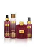 Lelas 1582 Bordo Kadın Erkek Siyah Kutulu Hediyelik Set (Parfüm+Deodorant+Vücut Spreyi+Saç Spreyi)