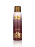 Lelas 1582 Bordo Kadın Erkek Siyah Kutulu Hediyelik Set (Parfüm+Deodorant+Vücut Spreyi+Saç Spreyi)