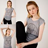 BiggDesign BiggYoga Namaste Gri T-Shirt Gri-S