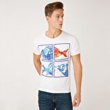 Anemoss Akvaryum Erkek T-Shirt Beyaz-S