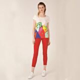 Biggdesign Bereket Balıkları Kadın T-Shirt Beyaz-S