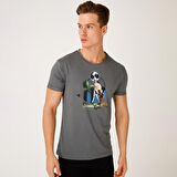 Biggdesign Nature Ormanın Kralı Erkek T-shirt Gri-XL