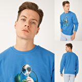 Biggdesign Nature Ormanın Kralı Erkek Sweatshirt Lacivert-M