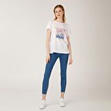 Biggdesign Faces Dreamer Kadın T-Shirt Beyaz-M