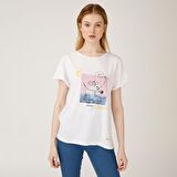 Biggdesign Faces Dreamer Kadın T-Shirt Beyaz-M