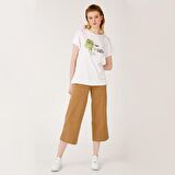 Biggdesign Faces Lucky Kadın T-Shirt Beyaz-L