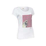 Biggdesign Pistachio Çizgili Kadın T-Shirt Beyaz-M