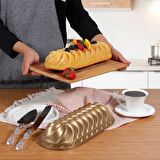 Serenk Fun Cooking Baton Alüminyum Döküm Granit Kaplama Kek Kalıbı 34 cm Sarı