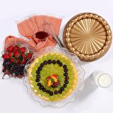Serenk Fun Cooking Papatya Alüminyum Döküm Granit Kaplama Tart Kalıbı 28 cm Sarı
