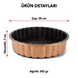 Serenk Fun Cooking Papatya Alüminyum Döküm Granit Kaplama Tart Kalıbı 28 cm Sarı