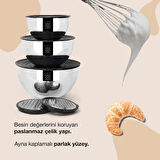 Serenk Modernist 9 parça Rendeli Çelik Karıştırma ve Saklama Kabı