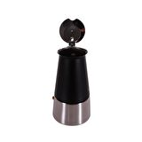 Any Morning FE001-6 Espresso Kahve Makinesi Paslanmaz Çelik İndüksiyonlu Moka Pot 300 Ml Siyah