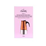 Any Morning FE001-6 Espresso Kahve Makinesi Paslanmaz Çelik İndüksiyonlu Moka Pot 300 Ml Bakır