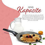 Serenk Fun Cooking Defne Alüminyum Döküm Granit Kaplama Krep Tava 22 cm Sarı