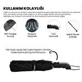 Biggdesign Moods Up Premium Siyah Tam Otomatik Şemsiye - Rüzgara Dayanıklı, Hızlı Kuruyan, Hafif